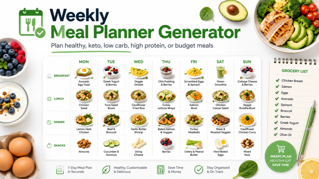 weekly meal planner generator