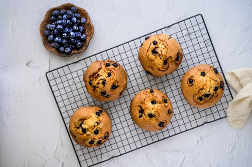 small batch blueberry muffins for two