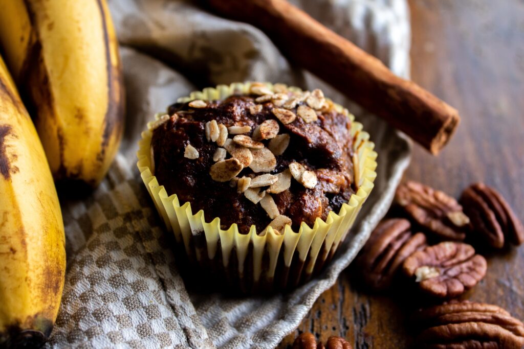 small batch banana muffins with one banana