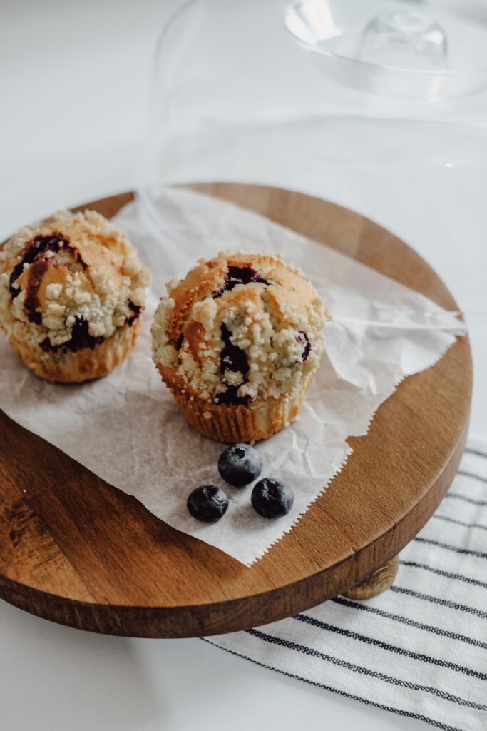 small batch blueberry muffins for two
